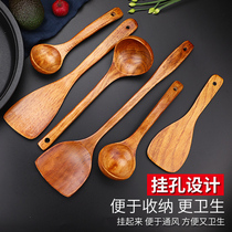 Kitchen Nonstick Pan Special Household High Temperature Resistant Stir-fry Wood Pan Shovel Long Handle Soup Spoon Kitchen Suit