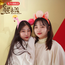 Bear infested primitive era crocodile hair band Cartoon hair band Cute childrens hair festival girl decoration gift