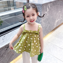 Girl Vest Dress 2022 Summer Dress New Little Girl Pendant With Shirt Baby Summer Blouses Polo Dot Dress Han Edition Tide