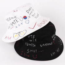Ulzzang versatile fisherman sunshade recreational basin hat students original male and female hats popular logo Korean version of spring and summer