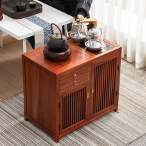 Rosewood tea cabinet Mobile tea cart tea table Household small tea table kettle one-piece new Chinese tea side cabinet Tea cabinet