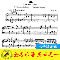 Grieg Anitra Dance Peer Gynts First Suite Op46no3 Piano Score Solo Original Version