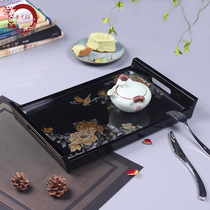 Jinyuan Hengxin Chinese painted lacquerware Commercial tray Wooden living room creative rectangular storage plate Hotel supplies