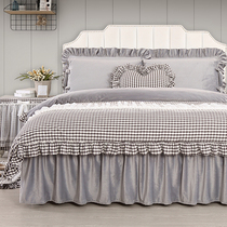 Clever living bed four-piece suede 2020 new winter Cotton a cotton B velvet bed skirt quilt cover plus Velvet