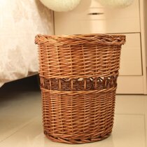 Rattan Wicker garbage basket storage basket home pastoral storage basket storage barrel basket paper scraps basket scraps basket