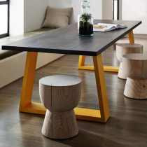 American wrought iron wood desktop computer desk loft Industrial Wind multifunctional simple household strip writing table