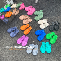 Salty Egg Shrimps Rice Girl Retro Jelly Sandal Sandals Baby Summer Children Cave Shoes Foreign Air Baotou Beach Shoes