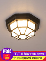 Outdoor ceiling lamp waterproof sun lamp entrance door entrance American outdoor corridor aisle induction lamp octagonal lamp led