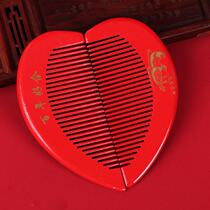 Wedding Comb Pair Red Wedding Bride to Marry Dowry Wood Comb Festive Wedding Newcomer Comb Supplies Big