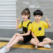 Sister and sister dress New Girl white strap dress fashion brother dress fashion brother dress childrens foreign style black shorts set