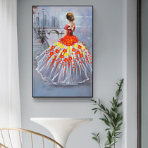 Genguan Decoration Painting Corridor Aisle Wall Mural Characters Art Beauties Hang Painting Abstract Hand-painted Oil Painting Custom Little Fresh