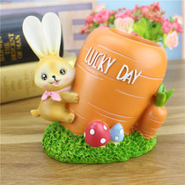 Cartoon pastoral rabbit pen holder decoration creative home Student Gift New peculiar personality practical study study