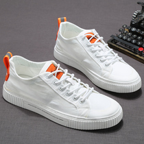 Casual Little White Shoes Mens Summer Style Mens Breathable Sail Cloth Shoes One Foot Pedal Korean Version Trend 100 Hitch White Color Shoes Man
