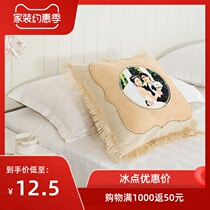 Factory direct thermal transfer pillow Thermal transfer supplies blank lace flower round pillowcase Pillow pillow