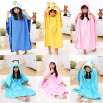 Childrens thick bathrobe cotton towel bathing baby bath anti-cold pullover bath towel warm cloak cloak cloak