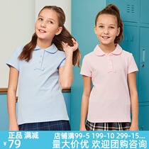 Eaton Gide school uniform British college summer dress girls Short Sleeve T-Shirt Primary and secondary school girls poloT shirt 14T210