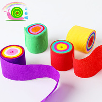 Roll color handmade crepe paper Kindergarten hand-rub paper folding rose hand-rub paper Childrens diy production materials