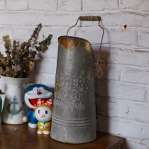 Export foreign trade-English garden retro gray thickened iron sheet portable flower tube old home gardening decorative flower tube