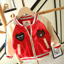 Korean baby autumn and winter coat cotton-padded jacket boys and girls thick jacket childrens baseball suit plus velvet coat 236