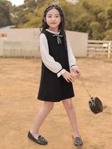 Girls autumn dress 2020 new childrens skirt Western style spring and autumn small fragrance girl in the big child princess dress