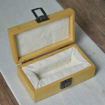 Hanqingtang Bamboo Flip Seal Box Gift Box Small Fresh Private Stamp Leisure Stamp Famous Stamp Storage Box Customizable Logo