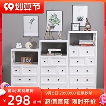 Bucket cabinet pure solid wood American storage locker simple modern old retro small cabinet living room bedroom shelf