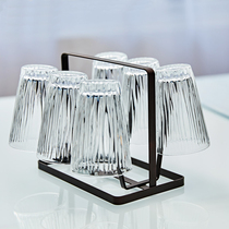 Household Japanese creative Wrought iron cup holder Kitchen shelf Mug cup simple glass drain hanging cup holder