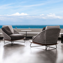 Nordic outdoor rattan sofa high-end villa homestay cane chair creative designer living room garden rattan rope furniture