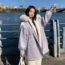 Fitting parker jacket women 2021 Winter New Fashion plus velvet Korean loose design sense niche cotton suit