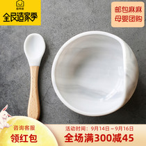 Canada Grumble Pie glitterspice Baby Supplementary Bowl Silicone Suction Bowl Spoon Eat Fall Bowl