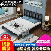 Simple iron bed double bed 1.5 meters 1.8 meters rental house special bed economy bed frame rib cage wrought iron bed