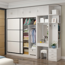 Sliding door wardrobe multifunctional household small apartment sliding door white cabinet bedroom simple modern custom large wardrobe