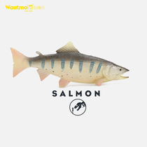 Wantmoin playing with mollusc salmon model Salmon Ropan Salmon Emulation Marine Animal Model Toys