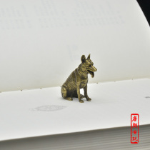 Zucai Copper Dog small ornaments to help the transport Wangcai puppy bronze Chinese classical desktop small ornaments tea pet bronze retro