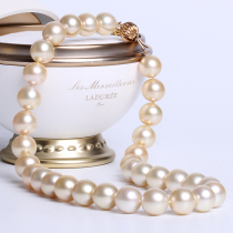 Feedback 12 13mm14K gold buckle Nanyang gold bead deep sea pearl chain necklace primary color round to mom