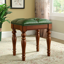 Solid wood stool fashion simple soft bag makeup stool American country bedroom creative dressing stool stool nail stool