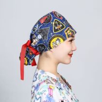 Nurse Hat Round Cap Cute Pure Cotton Flex Printed Surgery Cap Female Surgical Room Male Doctor Working Cap