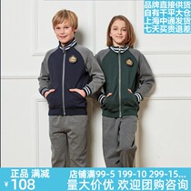 Eaton Ghost British College School Uniform Two-piece set for boys and girls Spring and Autumn Sportswear Childrens Sweatsuit 13y002