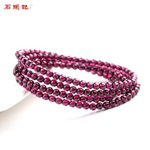 Stone note purple tooth black garnet bracelet female multi-circle natural gem crystal jewelry hand string send girlfriend send mother