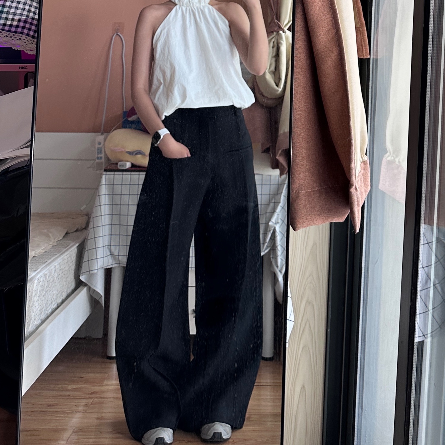 FaxCopyExpress hand in front pocket Pant 01 黑色阔腿西裤FCE-Taobao