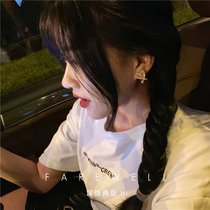 A love heart heart diamond earrings 2021 new fashion super fairy quality small pearl wild earrings simple female small