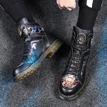 Winter Martin Boots Men Korean version of the trend high-top cotton shoes locomotive warm cowboy boots Street Joker mens leather boots