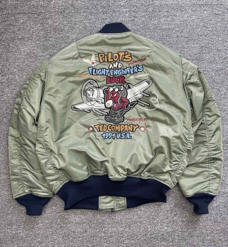 Little Devil Ma1 Pilot Cotton Jacket, Air Force Jacket, Men's and Women's Cotton Coat 2211, Aviator Amekaji Baseball Jacket