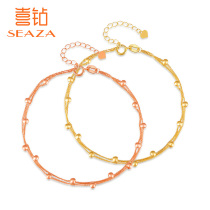 Xia Diamond 18K gold bracelet female gold beads double chain bracelet bracelet fashion AU750 temperament new products