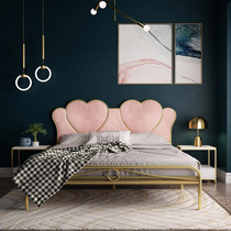 Nordic Wrought iron bed Double bed 1 8 Golden princess bed Wedding bed 1 5 Simple modern childrens iron frame bed 1 2 meters