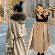 Parker cotton-padded womens long winter 2021 New Korean version plus velvet ins port style cotton coat