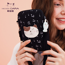 HIKOSEN carat cartoon cute little coin purse womens fabric crossbody mobile phone bag hanging neck mobile phone bag