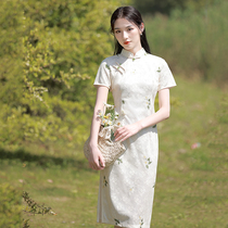 Lace Cheongsam 2021 Summer New French Vintage Tea Break Everyday Young Thin Small Improved Dress