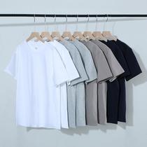 270g Japanese thick solid color cotton short sleeve base shirt white T-shirt pure white combed cotton inner tie men and women Tee