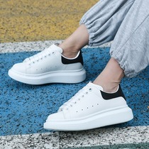 McQueen white shoes womens thick-soled leather board shoes 2021 spring and summer new wild dad mens shoes tide